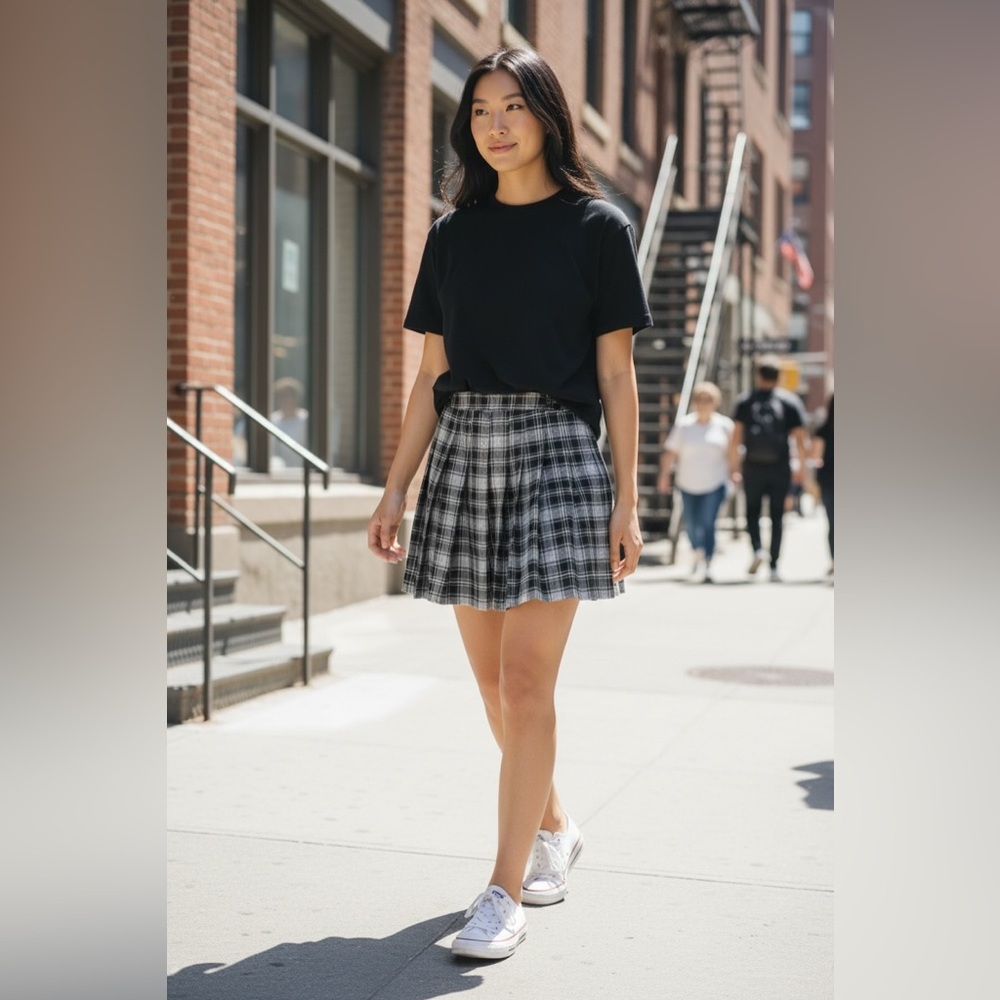 Forever 21 Black and White Checkered Mini Skirt